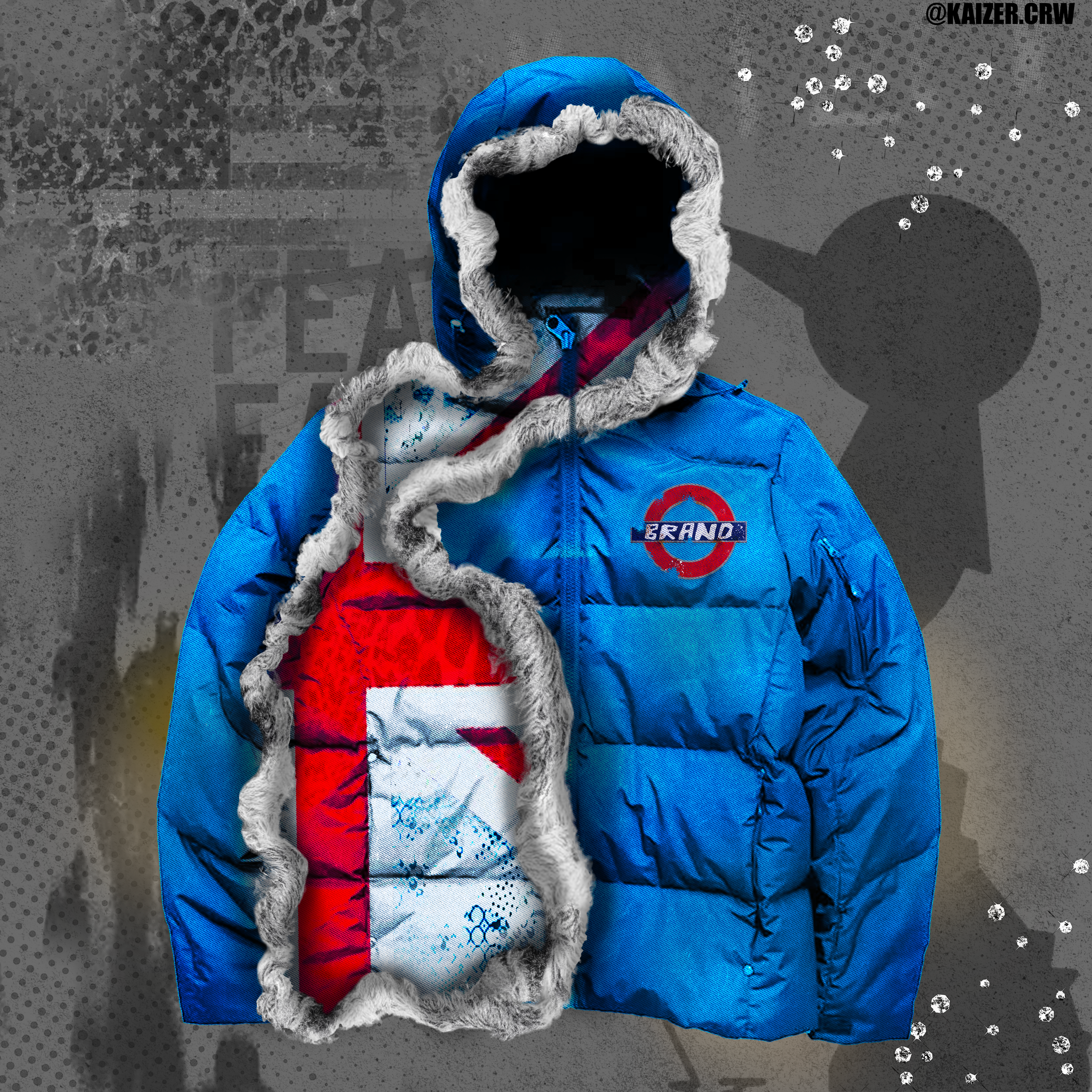 Mockup England puffer coat
